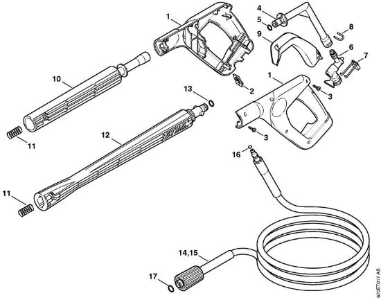 Spray gun, Spray lance/wand Electric pressure washers (RE) RE 161 K PLUS Stihl
