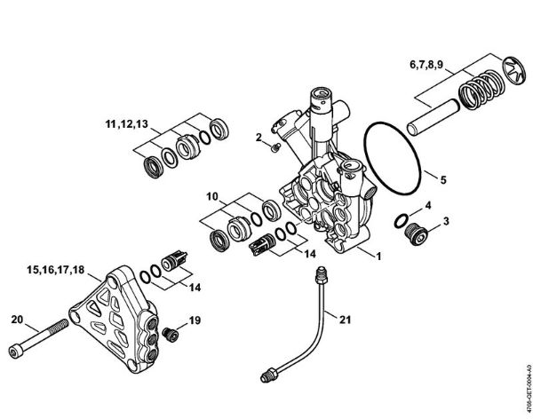 Pump, valve block Electric pressure washers (RE) RE 163 Stihl