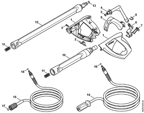 Spray gun, Spray lance/wand Electric pressure washers (RE) RE 163 Stihl