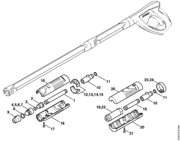 Spray head, rotary nozzle Electric pressure washers (RE) RE 163 Stihl