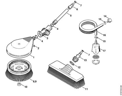 Washing brush, Suction hose    06/2019 Electric pressure washers (RE) RE 163 Stihl