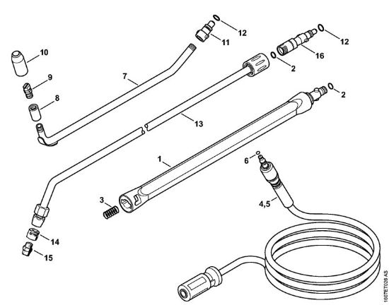 Spray lance/wand, High-pressure hose    06/2019 Electric pressure washers (RE) RE 163 PLUS Stihl