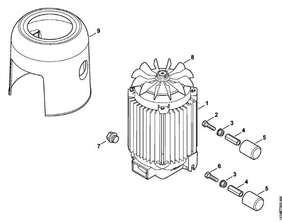 Electric motor, Fan housing Electric pressure washers (RE) RE 230 Stihl