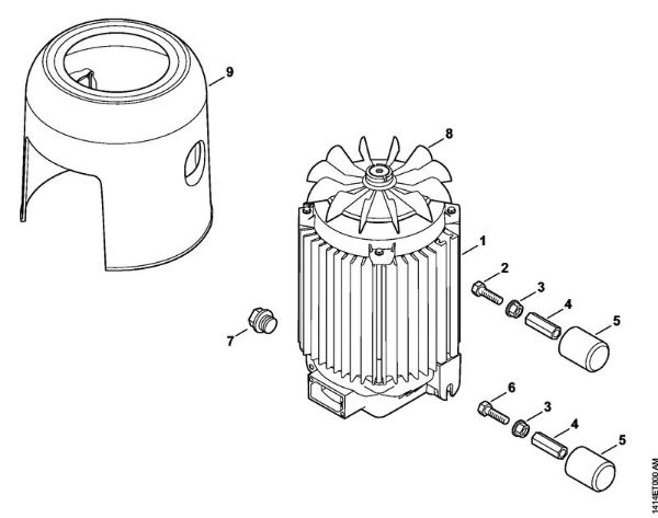 Electric motor, Fan housing Electric pressure washers (RE) RE 230 Stihl