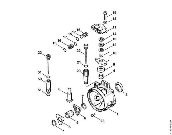 Pump housing Electric pressure washers (RE) RE 250 K Stihl