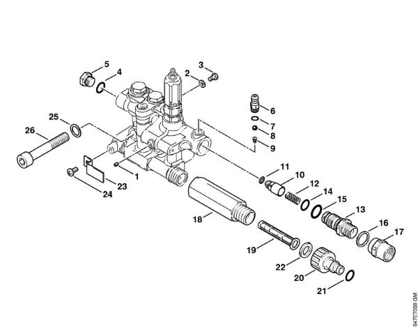 Valve block, Water attachment Electric pressure washers (RE) RE 271 PLUS Stihl