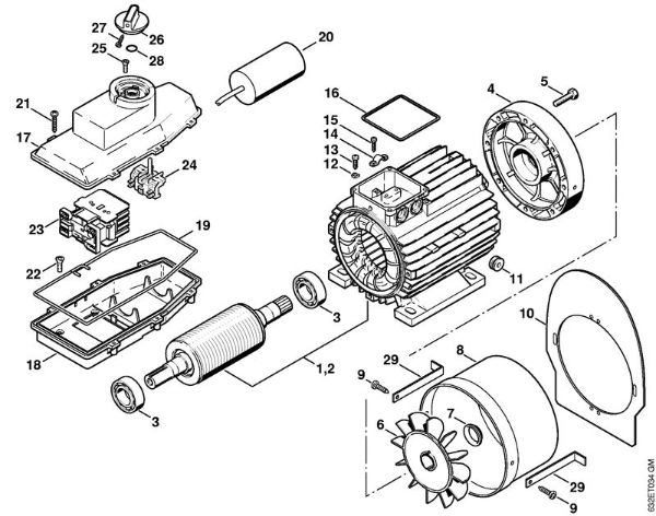 Electric motor, Switch housing Electric pressure washers (RE) RE 280 K Stihl