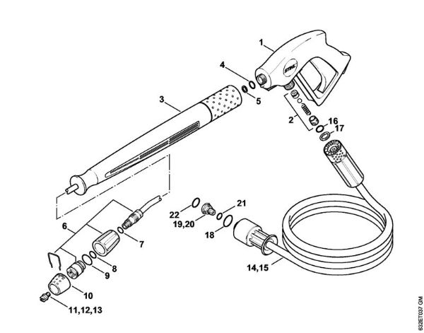 Spray gun, Spray lance/wand Electric pressure washers (RE) RE 280 K Stihl