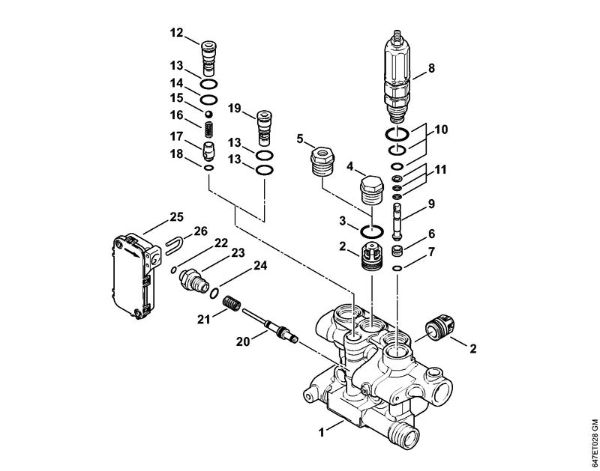 Valve block, Control piston Electric pressure washers (RE) RE 281 Stihl