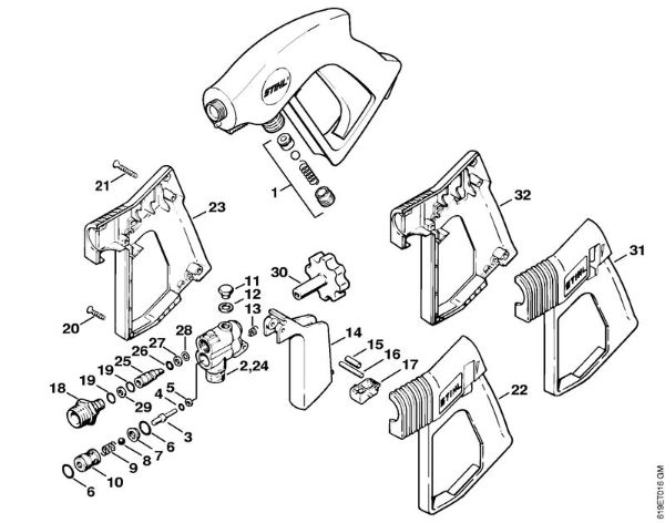 Spray gun Electric pressure washers (RE) RE 310 K Stihl