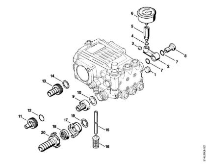 Pressure gauge, Pick-up body Electric pressure washers (RE) RE 330 K Stihl
