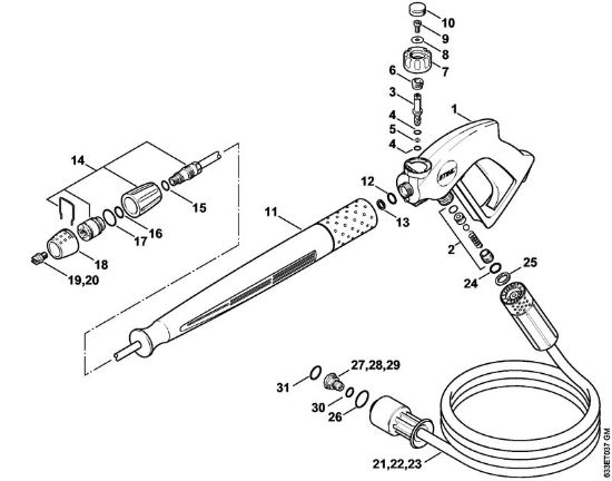 Spray gun, Spray lance/wand Electric pressure washers (RE) RE 360 K PLUS Stihl
