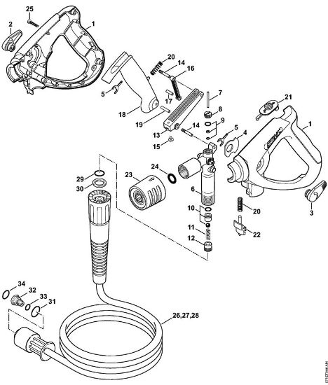 Spray gun, High-pressure hose Electric pressure washers (RE) RE 361 Stihl