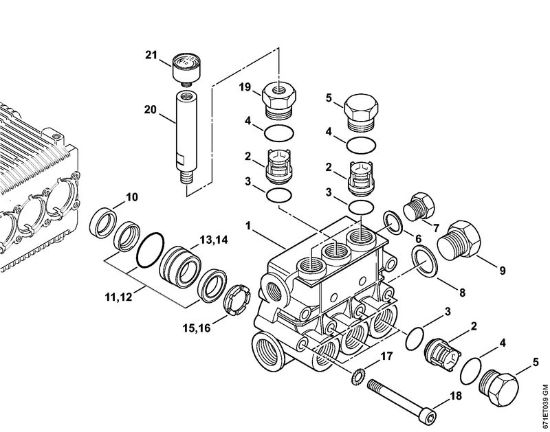 Valve block Electric pressure washers (RE) RE 361 Stihl