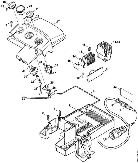 Control box, Power cable Electric pressure washers (RE) RE 362 Stihl