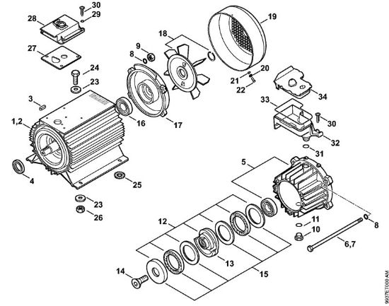Electric motor, Drive housing Electric pressure washers (RE) RE 362 Stihl