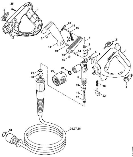 Spray gun, High-pressure hose Electric pressure washers (RE) RE 362 Stihl