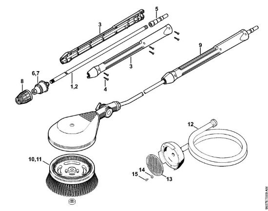 Rotory nozzle, rotory washing brush, Suction hose Electric pressure washers (RE) RE 362 PLUS Stihl