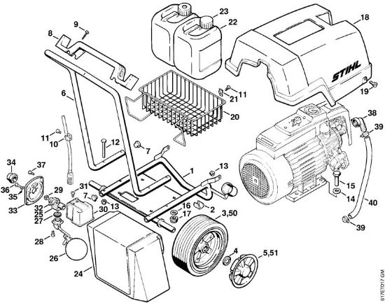 Chassis RE 400 K, RE 401 K Electric pressure washers (RE) RE 400 K Stihl