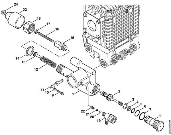 Regulation valve block Electric pressure washers (RE) RE 460 K Stihl