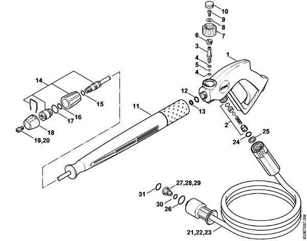 Spray gun, Spray lance/wand Electric pressure washers (RE) RE 460 K Stihl