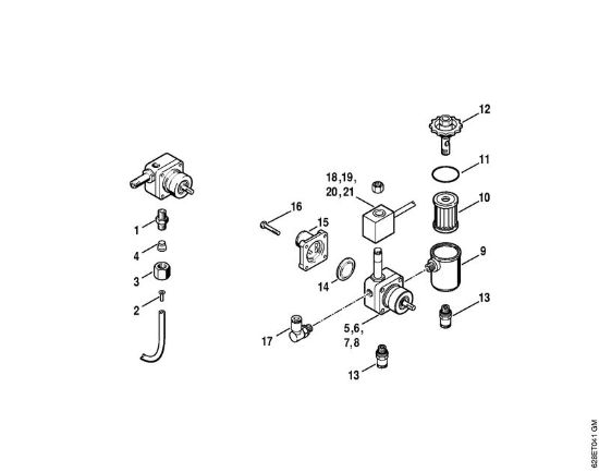 Fuel tank, Fuel pump    X 35 751 076,    X 35 799 999 Electric pressure washers (RE) RE 500 W Stihl