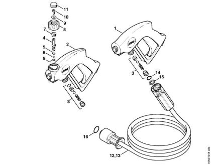 Spray gun, High-pressure hose Electric pressure washers (RE) RE 521 Stihl