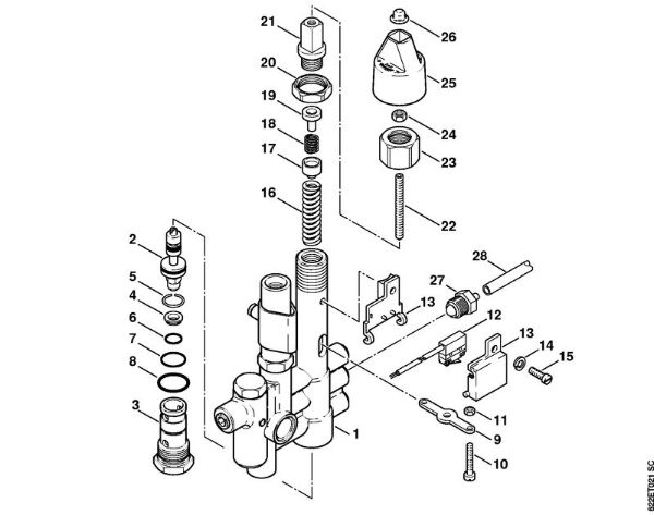 Regulation valve block, Control piston Electric pressure washers (RE) RE 550 W Stihl