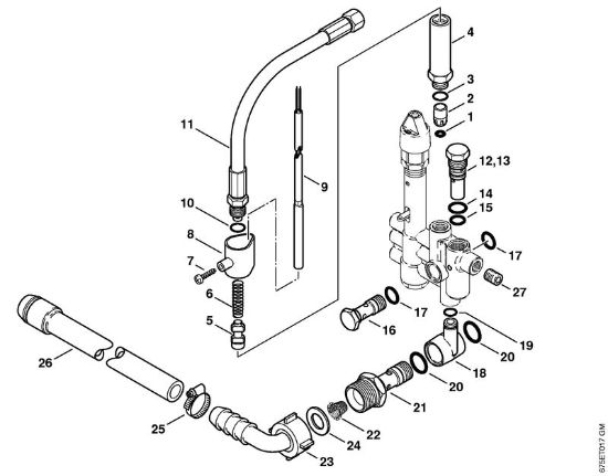 Regulation valve block, Safety valve Electric pressure washers (RE) RE 551 PLUS Stihl