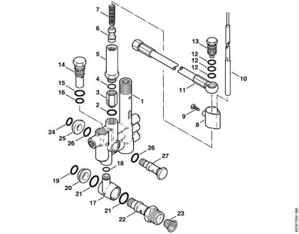 Regulation valve block, Safety valve Electric pressure washers (RE) RE 580 W Stihl