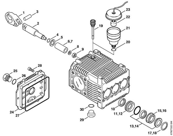Pump, piston Electric pressure washers (RE) RE 581 Stihl