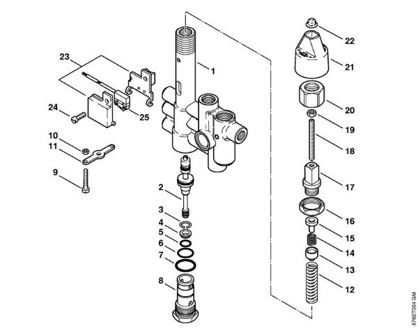 Regulation valve block, Control piston Electric pressure washers (RE) RE 581 Stihl
