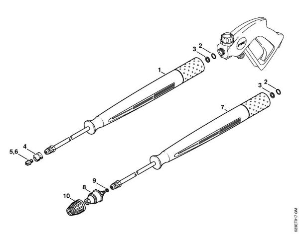Spray lance/wand, Rotary nozzle Electric pressure washers (RE) RE 660 W Stihl