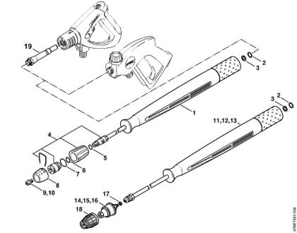 Spray lance/wand, Rotary nozzle (40.2009) Electric pressure washers (RE) RE 661 Stihl