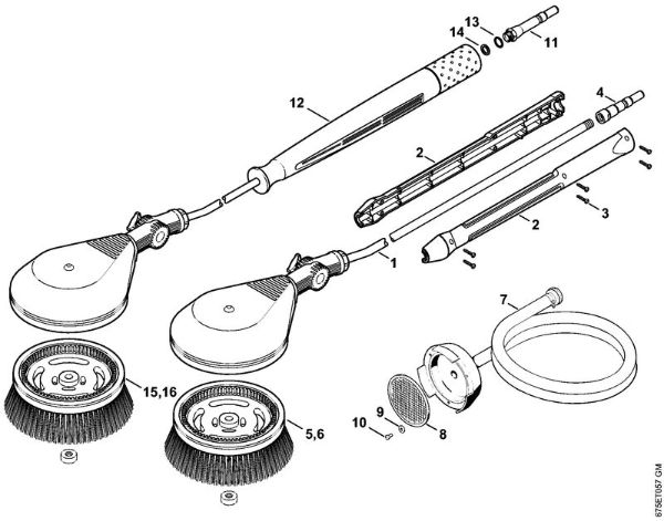 Rotory washing brush, Suction hose Electric pressure washers (RE) RE 661 PLUS Stihl