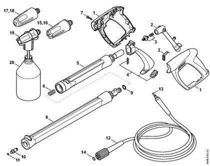 Spray gun, Spray lance/wand Electric pressure washers (RE) RE 88 Stihl