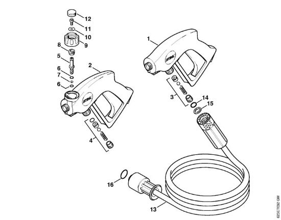 Spray gun, High-pressure hose Electric pressure washers (RE) RE 880 W Stihl