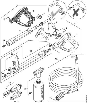Spray gun, Spray lance/wand Electric pressure washers (RE) RE 90 - 4951 Stihl