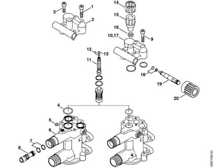 Regulation valve block Electric pressure washers (RE) RE 900 KM Stihl