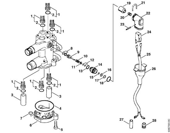 Valve block Electric pressure washers (RE) RE 900 KM Stihl