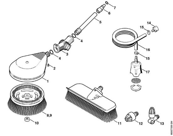 Washing brush, Suction hose    06/2019 Electric pressure washers (RE) RE 95 Stihl