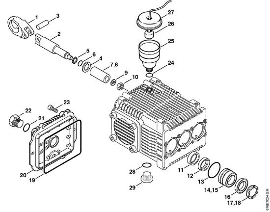 Pump, piston Electric pressure washers (RE) RE 961 PLUS Stihl