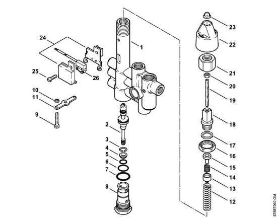 Regulation valve block, Control piston Electric pressure washers (RE) RE 961 PLUS Stihl