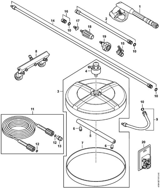 Spray gun, High-pressure hose, Accessories Gasoline powered pressure washers (RB) RB 200 Stihl