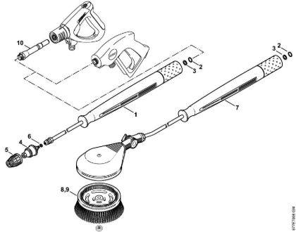 Rotory nozzle, rotory washing brush Gasoline powered pressure washers (RB) RB 302 Stihl