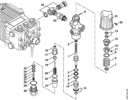 Regulation valve block, Control piston Gasoline powered pressure washers (RB) RB 402 Stihl
