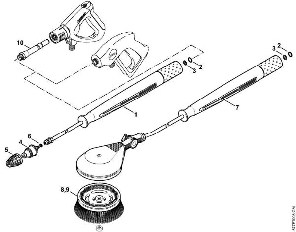 Rotory nozzle, rotory washing brush Gasoline powered pressure washers (RB) RB 402 Stihl