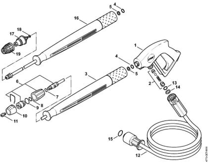 Spray gun, Spray lance/wand Gasoline powered pressure washers (RB) RB 402 Stihl