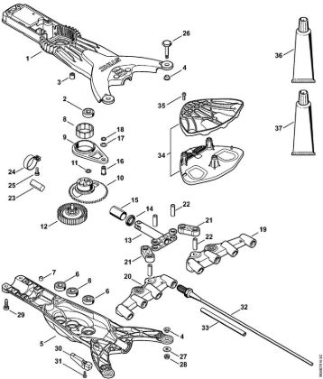 Gear head, Rake Special-purpose cordless units (SPA) SPA 65 Stihl