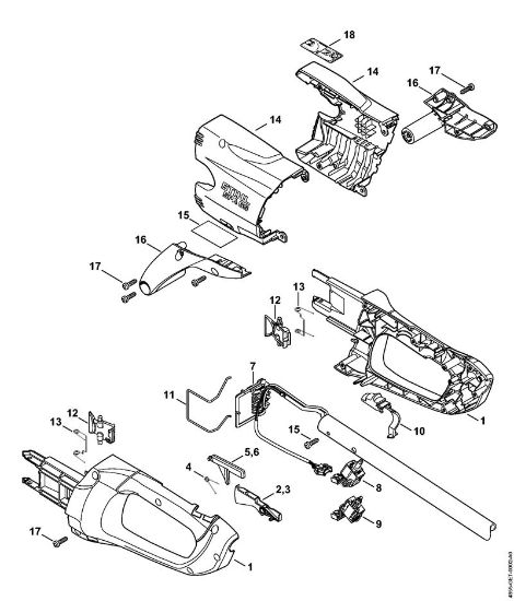 Handle housing, Cover Special-purpose cordless units (SPA) SPA 65 Stihl